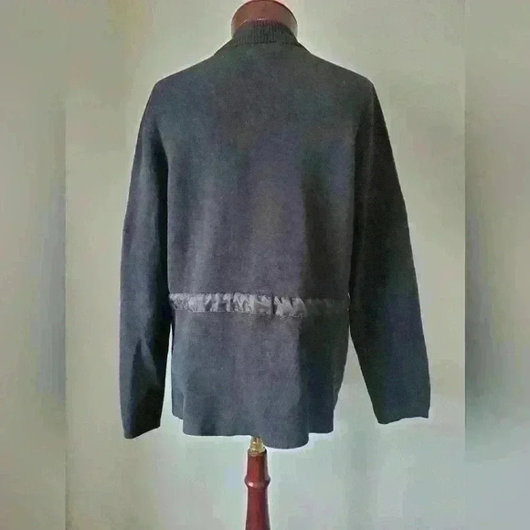 Jones New York sweater  jacket with cotton back and sleeves. Size medium. - Picture 4 of 10